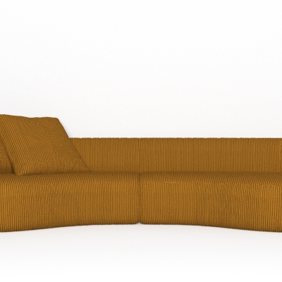 F4837 Amber upholstered on an art deco sofa
