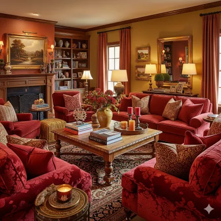 Cozy English Manor Living Room