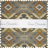 Tribal fabric sample with Anna Elizabeth band wrapped around.