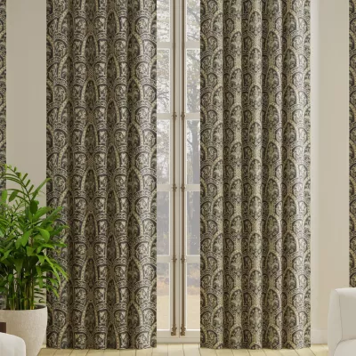 S7070 Bowery Blue applied to drapery