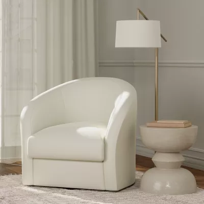 F5933 Snow vinyl applied upholstered on a chair