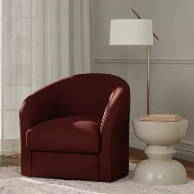 F5943 Mahogany vinyl upholstered on a chair