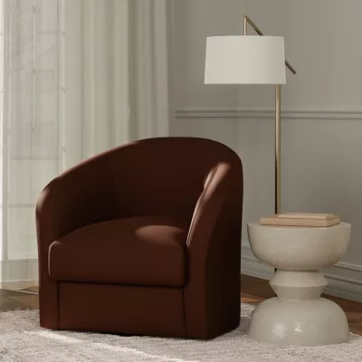 F5945 Mocha vinyl upholstered on a chair