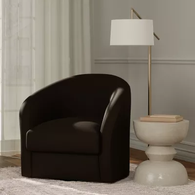 F5947 Chocolate vinyl upholstered on a chair