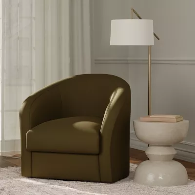 F5949 Aloe vinyl upholstered on a chair