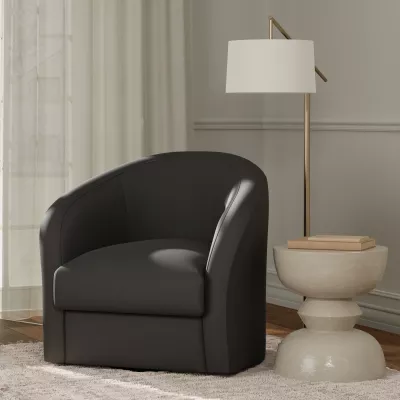 F5962 Thunder vinyl upholstered on a chair