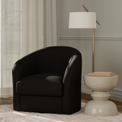 F5963 Carbon vinyl upholstered on a chair
